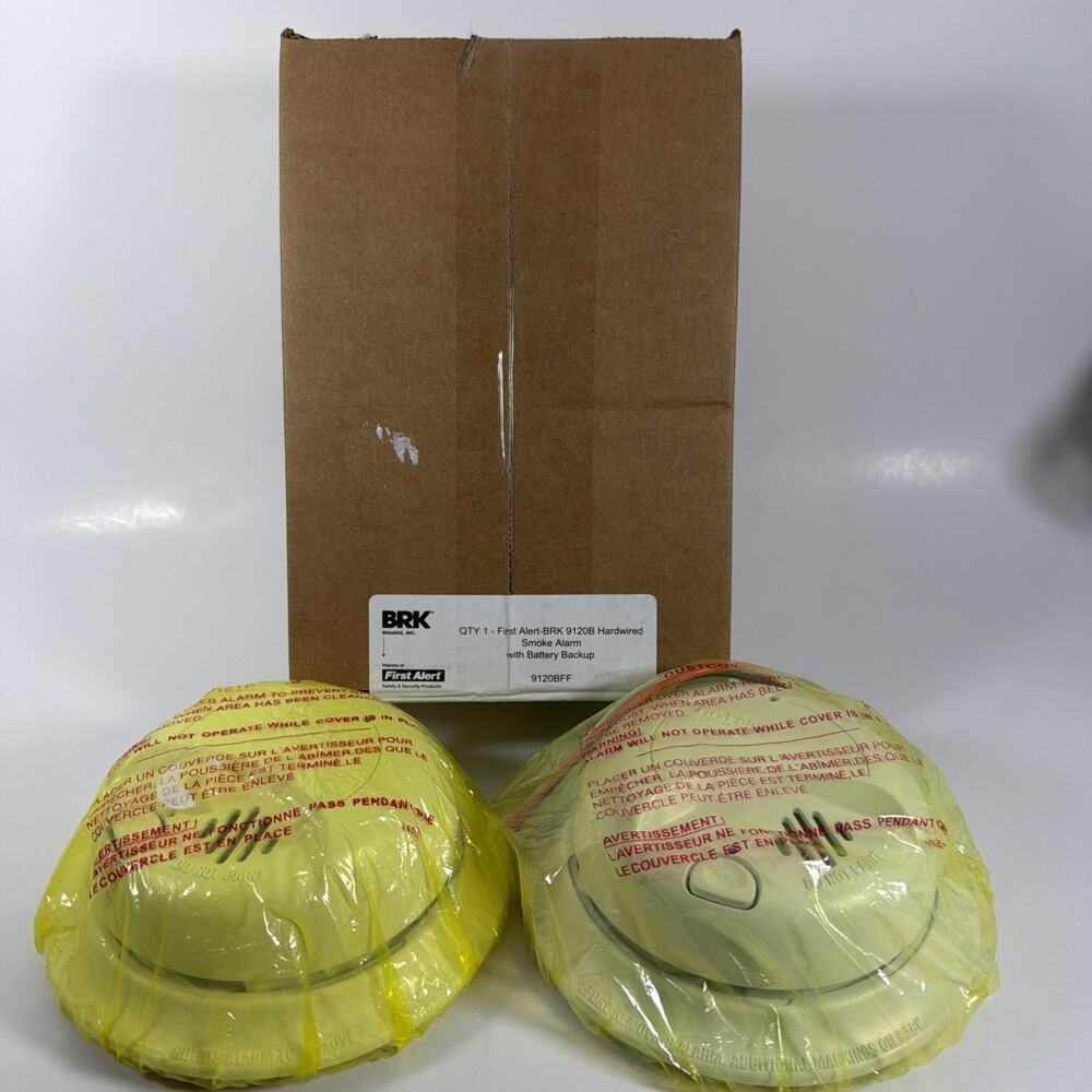 First Alert 9120B Smoke Detector, Hardwired Alarm with Battery Backup - Lot of 3